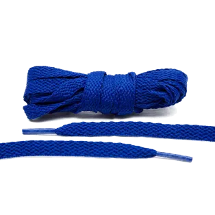 LACE LAB Flat Shoe Laces 8mm Royal Blue / Niebieskie płaskie sznurowadła do butów