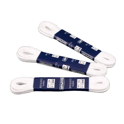 Wytrzymałe białe sznurowadła okrągłe