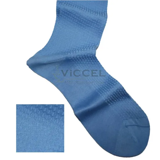 VICCEL / CELCHUK Knee Socks Textured Sky Blue Brick - Luksusowe podkolanówki