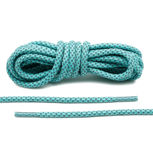 LACE LAB 3M Reflective Inverse Laces Mint - Okrągłe błękitne sznurówki do butów