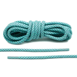 LACE LAB 3M Reflective Inverse Laces 5mm Mint - Okrągłe błękitne sznurówki do butów