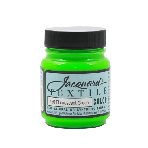 JACQUARD Textile Color Fluorescent Paint 2.25oz #156 GREEN / Zielona fluorescencyjna farba akrylowa do tekstyliów