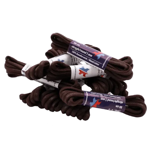 Okrągłe woskowane sznurowadła ciemnobrązowe