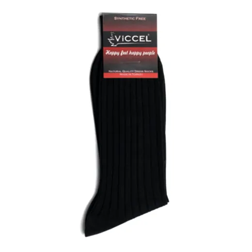 VICCEL / CELCHUK Socks Solid Black Cotton - Luksusowe skarpetki