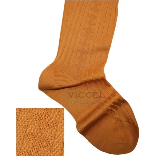 VICCEL / CELCHUK Knee Socks Diamond Textured Golden - Luksusowe podkolanówki