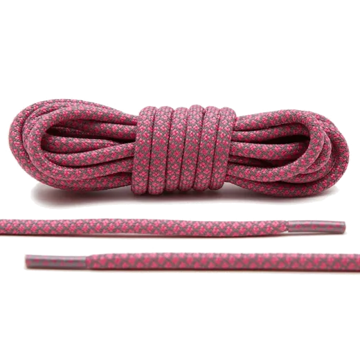 Odblaskowe okrągłe sznurowadła różowe,  stworzone  do popularnych modeli Yeezy boots
czy innych modeli Adidasa.