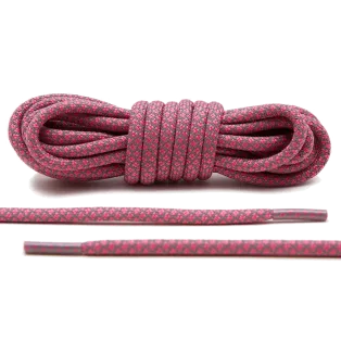 LACE LAB 3M Reflective Laces 5mm Pink / Odblaskowe różowe okrągłe sznurowadła do butów
