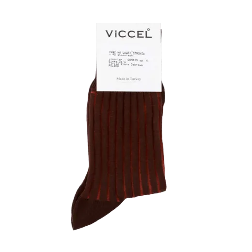 eleganckie brązowe z wydzielaniami tabakowymi skarpety męskie viccel socks shadow stripe brown tabe