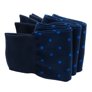PATINE Socks Dots Navy Blue / Royal Blue - Luksusowe skarpety