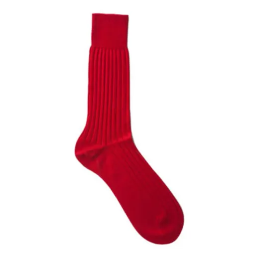 VICCEL / CELCHUK Socks Solid Scarlet Red Cotton - Luksusowe skarpetki