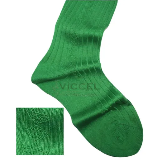 VICCEL / CELCHUK Socks Diamond Textured Pistacio Green - Luksusowe skarpetki