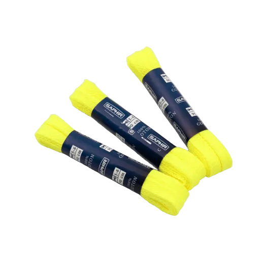 Neonowe Żółte płaskie sznurowadła do butów. Sznurówki, sznury, Sznurófki. Sznuruwki. Fluorescencyjne Żółte sznurówki saphir. Żółte sznurowadła saphir, płaskie sznurówki