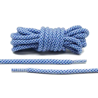 LACE LAB Rope Laces 5mm Blue & White / Niebiesko białe okrągłe sznurówki do butów