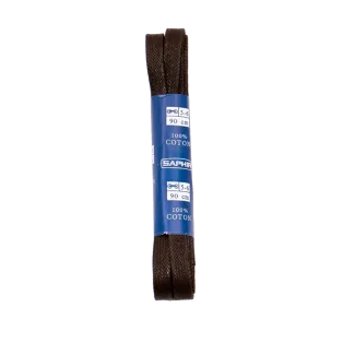 SAPHIR BDC Laces Medium Flat Waxed 5mm Dark Brown - Ciemnobrązowe płaskie sznurowadła woskowane