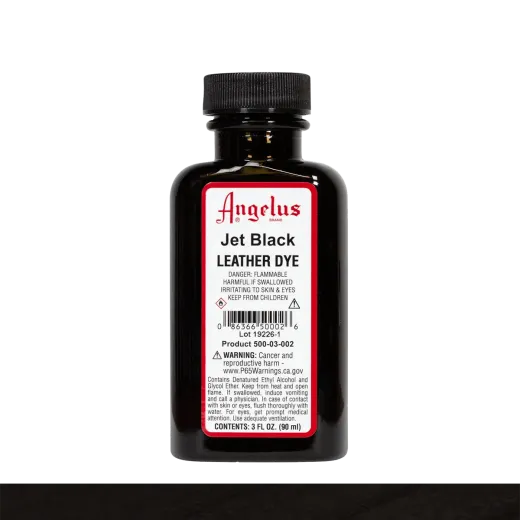 Głęboko czarna farba do skór na bazie alkoholu angelus leather dye 3oz jet black