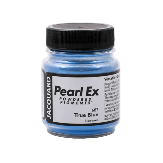 JACQUARD Pearl EX Powdered Metallic Pigments 0.5oz #687 TRUE BLUE / Niebieskie metaliczne i perłowe pigmenty w proszku do rękodzieła