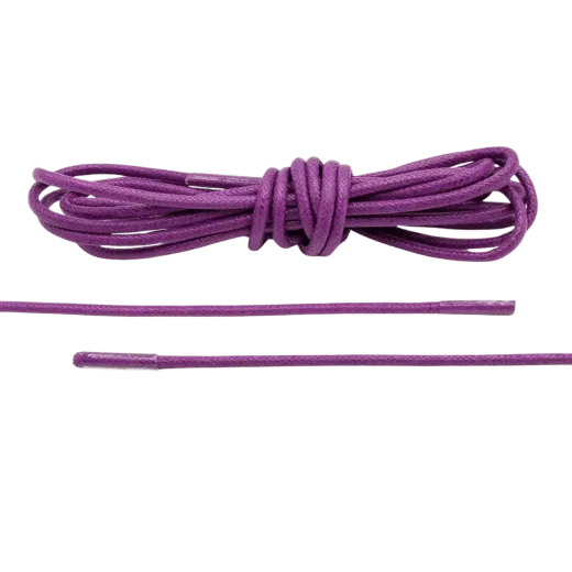 Fioletowe woskowane okrągłe sznurowadła luksusowe. Sznurówki do customizacji sneakersów - Jordan, Nike, Bred 1, Adidas.