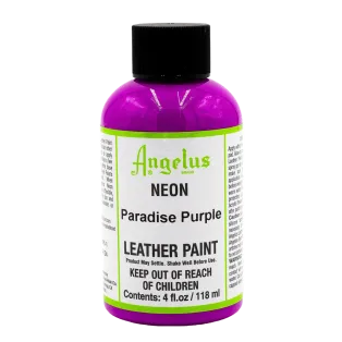 ANGELUS Acrylic Leather Paint Neon 4oz #124 PARADISE PURPLE / FIOLETOWA neonowa farba akrylowa UV do malowania Sneakersów i Jeansu