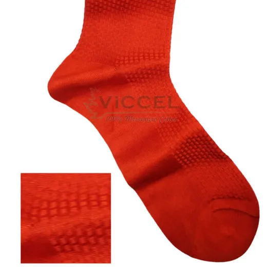 VICCEL / CELCHUK Knee Socks Textured Orange Brick - Luksusowe podkolanówki