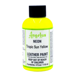 ANGELUS Acrylic Leather Paint Neon 4oz #127 TROPIC SUN YELLOW / ŻÓŁTA neonowa farba akrylowa UV do malowania Sneakersów i Jeansu