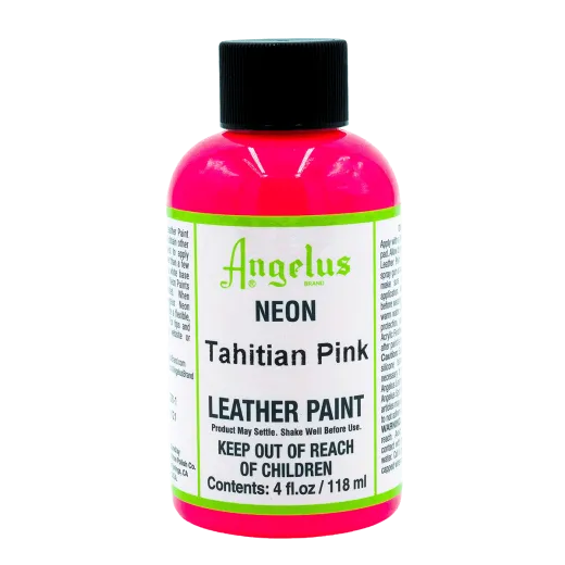 Różowa neonowa farba do customizacji sneakersów i jeansu Angelus Neon Acrylic Leather Paint 4oz. Farby UV do malowania butów.