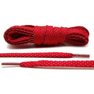 LACE LAB Reflective FLAT 2.0 Laces 9mm Red - Płaskie czerwone sznurówki do butów