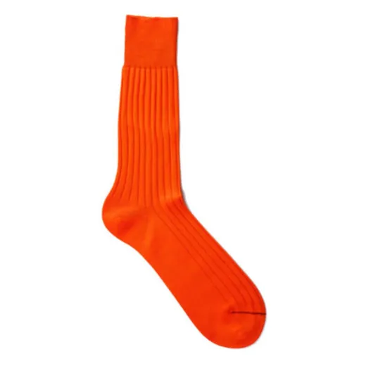 VICCEL Socks Solid Orange Cotton