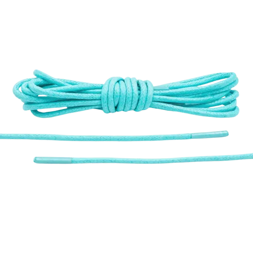 Miętowe woskowane okrągłe sznurowadła luksusowe. Sznurówki do customizacji sneakersów - Jordan, Nike, Bred 1, Adidas.