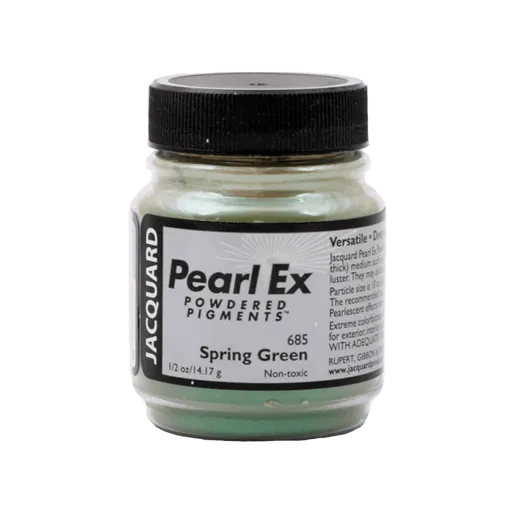 JACQUARD Pearl EX Powdered Metallic Pigments 0.5oz #685 SPRING GREEN / Zielone metaliczne i perłowe pigmenty w proszku do rękodzieła