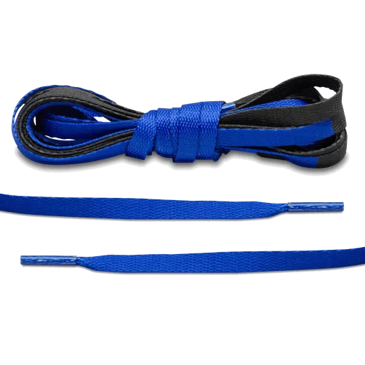 Niebieskie czarne sznurowadła płaskie do butów Air Jordan. Sznurówki do customizacji sneakersów - nike, off-white