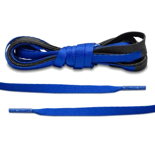 LACE LAB JORDAN 1 Laces 8mm Royal Blue & Black / Dwukolorowe płaskie sznurowadła do butów