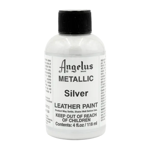 ANGELUS Acrylic Leather Paint Metallic 4oz #150 SILVER / SREBRNA metaliczna farba akrylowa do malowania Sneakersów i Jeansu