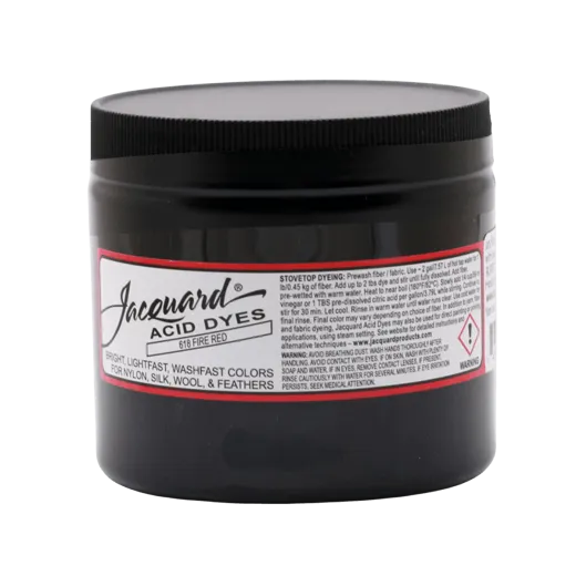 JACQUARD Acid Dye 8oz #618 FIRE RED / OGNISTOCZERWONY barwnik kwasowy do wełny, jedwabiu i piór
