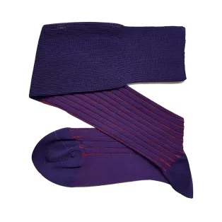VICCEL / CELCHUK Knee Socks Shadow Stripe Purple / Red - Luksusowe podkolanówki