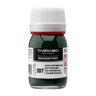 TARRAGO SNEAKERS Paint Standard Colors 25ml #307 DEEP GREEN / Głębokozielona farba akrylowa do personalizacji i renowacji butów oraz jeansu