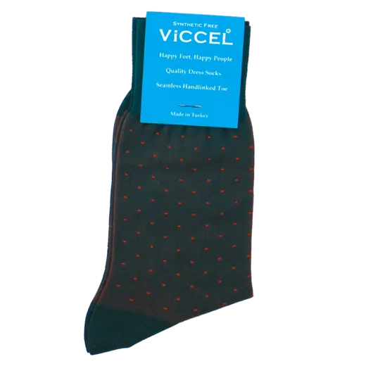 eleganckie zielone skarpety męskie bawełniane viccel socks pindot green orange eleganckie zielone skarpety męskie bawełniane viccel socks pindot green orange