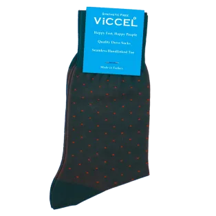VICCEL / CELCHUK Socks Pindot Green / Orange - Luksusowe skarpety