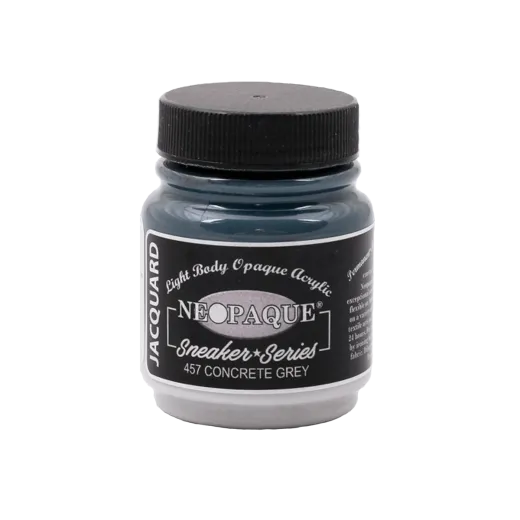 JACQUARD Neopaque Sneaker Series Paint 2.25oz #457 CONCRETE GREY / SZARA mocnokryjąca farba akrylowa do butów, ubrań i rękodzieła