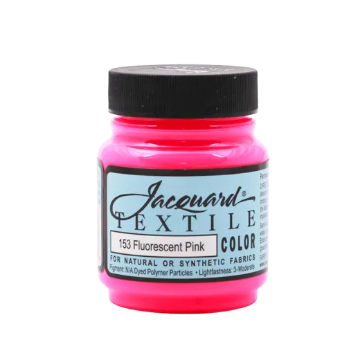 JACQUARD Textile Color Fluorescent Paint 2.25oz #153 PINK / Różowa fluorescencyjna farba akrylowa do tekstyliów