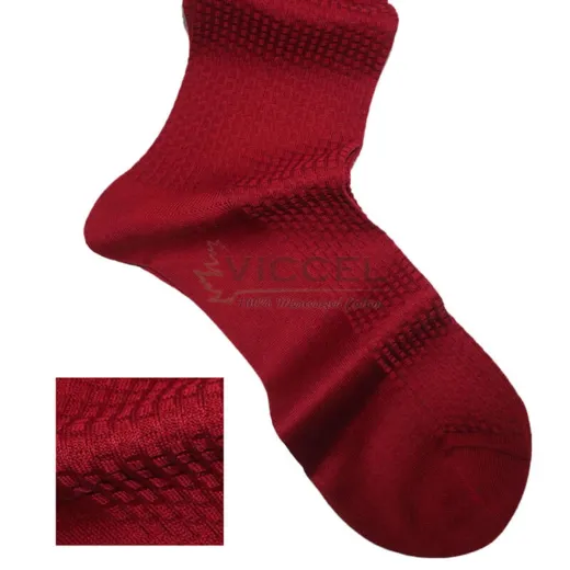 VICCEL / CELCHUK Knee Socks Textured Claret Red Brick - Luksusowe podkolanówki
