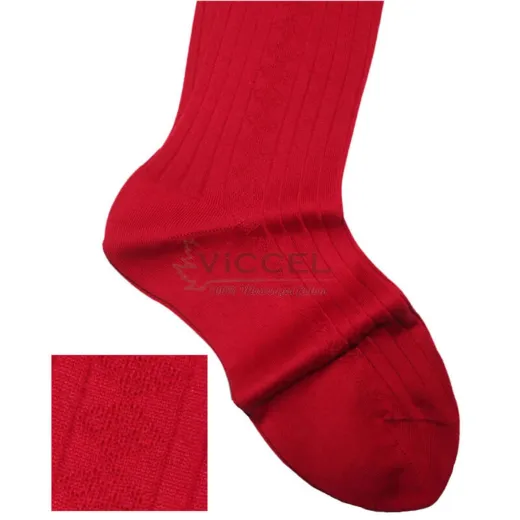 VICCEL Socks Diamond Textured Scarlet Red
