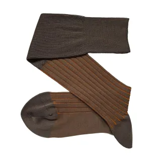 VICCEL / CELCHUK Knee Socks Shadow Stripe Marmato / Mustard - Luksusowe podkolanówki