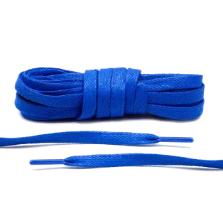 LACE LAB Waxed Shoe Laces 7mm Royal Blue / Niebieskie płaskie woskowane sznurowadła do butów