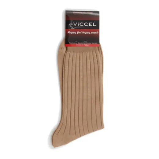 VICCEL / CELCHUK Socks Solid Tan Cotton - Luksusowe skarpetki