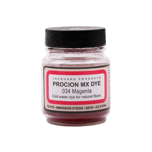 JACQUARD Procion MX Dye 0.66oz #1034 MAGENTA / Purpurowy barwnik do tkanin z naturalnych włókien roślinnych (celulozowych)
