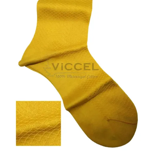 VICCEL / CELCHUK Socks Fish Skin Textured Canary Yellow - Luksusowe skarpety