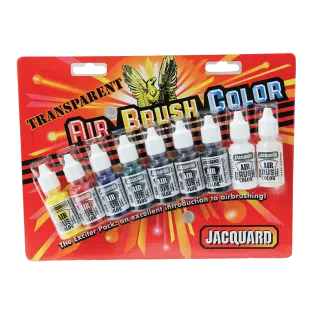 JACQUARD Transparent Airbrush Color Exciter Pack 9x 0.5oz / Transparentne farby akrylowe do malowania aerografem