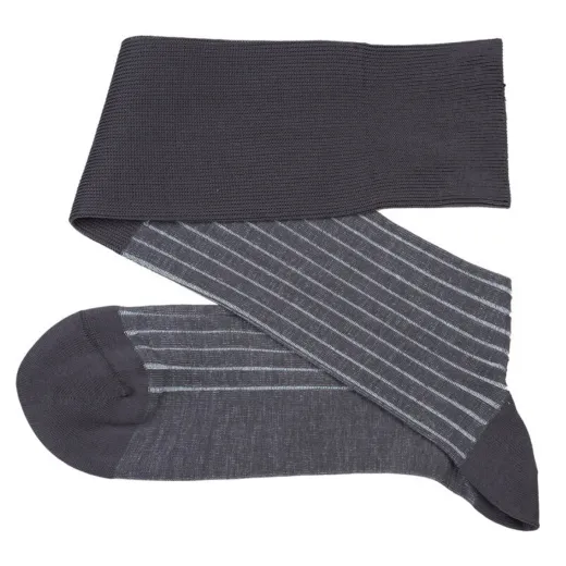 VICCEL / CELCHUK Knee Socks Shadow Gray / Sky Blue - Luksusowe podkolanówki