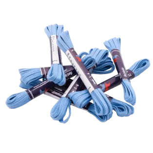 MR Laces Flat Waxed 3.5mm Light Blue - błękitne płaskie sznurowadła woskowane