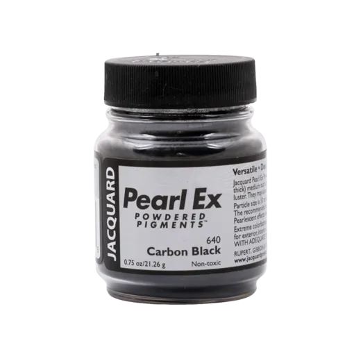 JACQUARD Pearl EX Powdered Metallic Pigments 0.75oz #640 CARBON BLACK / Czarne metaliczne i perłowe pigmenty w proszku do rękodzieła